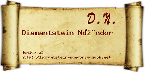 Diamantstein Nándor névjegykártya