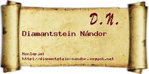 Diamantstein Nándor névjegykártya